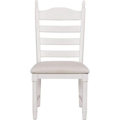 5-Piece Retro Functional Dining Table Set Wood Round Extendable Dining Table and 4 Upholstered Dining Chairs (Antique White) - Streamdale Furniture