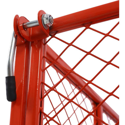 Steel Garden Cart, Steel Mesh Removable Sides, 3 cu ft, 550 lb Capacity, red