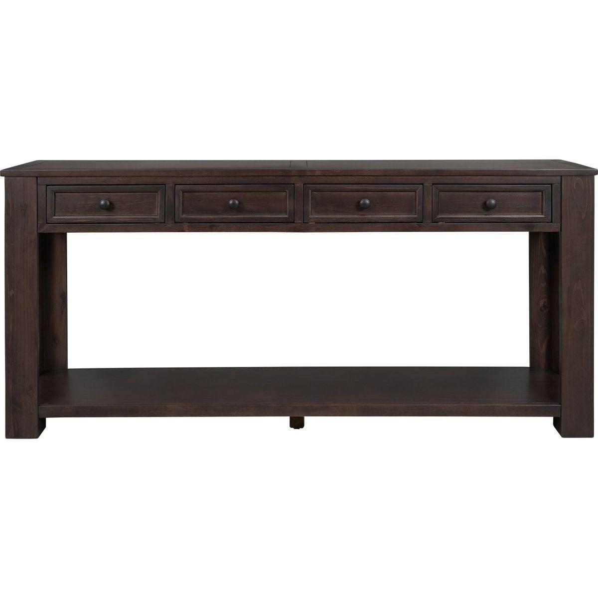 Console Table/Sofa Table with Storage Drawers and Bottom Shelf for Entryway Hallway (Espresso) - Streamdale Furniture