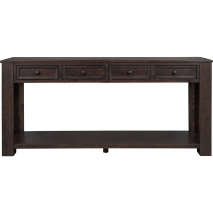 Console Table/Sofa Table with Storage Drawers and Bottom Shelf for Entryway Hallway (Espresso) - Streamdale Furniture