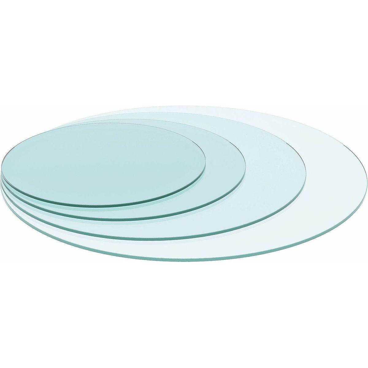 24" Inch Round Tempered Glass Table Top Clear Glass 1/4" Inch Thick Flat Polished Edge - Streamdale Furniture