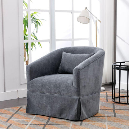 degree Swivel Accent Armchair Linen Blend Grey