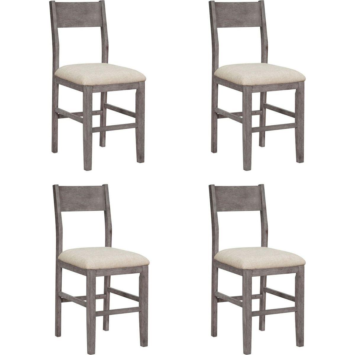 Farmhouse Counter Height 5-Piece Dining Table Set with 1 Rectangular Dining Table and 4 Dining Chairs for Small Places,Gray