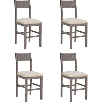 Farmhouse Counter Height 5-Piece Dining Table Set with 1 Rectangular Dining Table and 4 Dining Chairs for Small Places,Gray