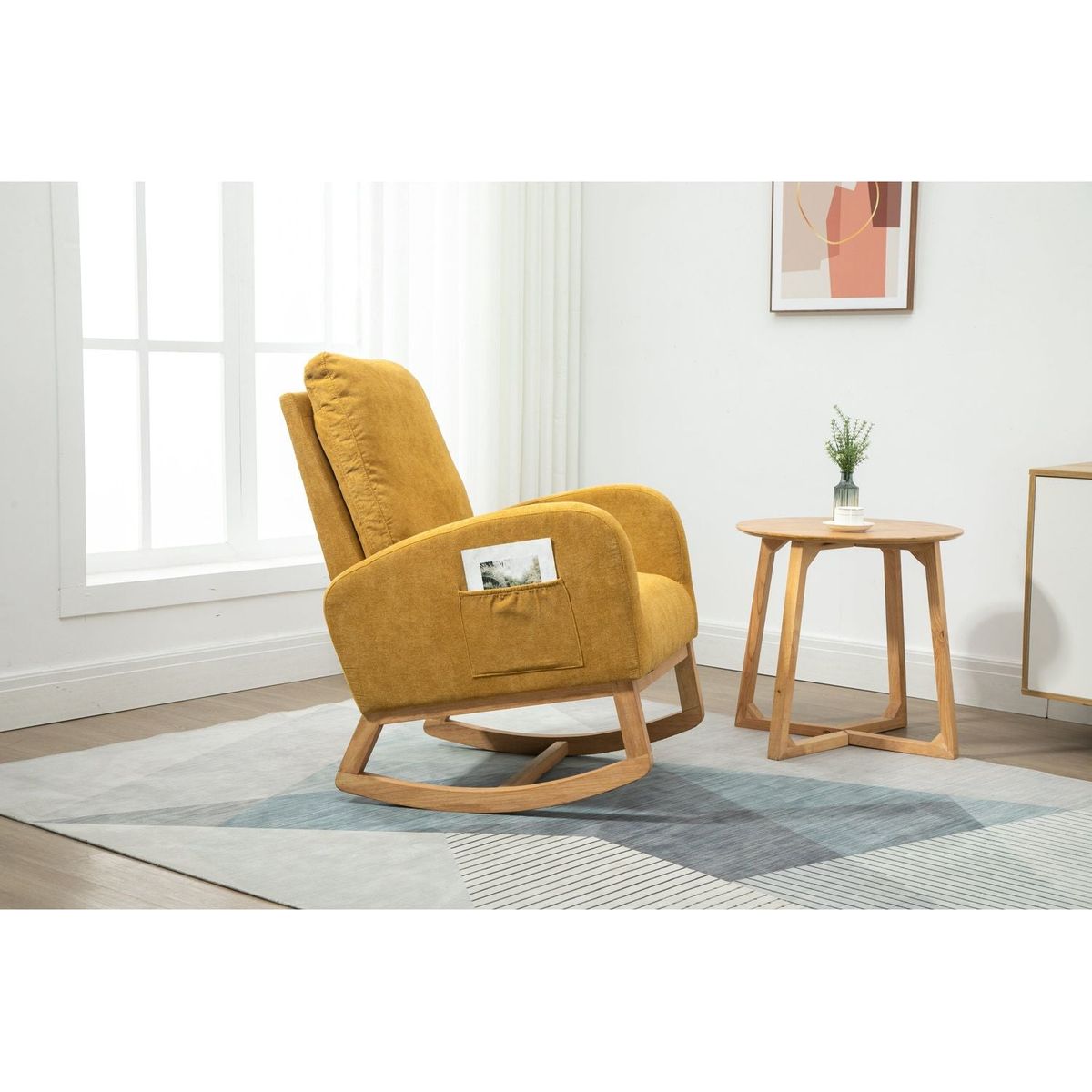 living room Comfortable rocking chair living room chair Yellow