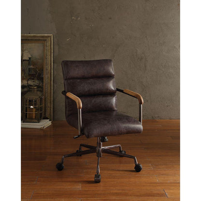 Harith Office Chair in Antique Slate Top Grain Leather