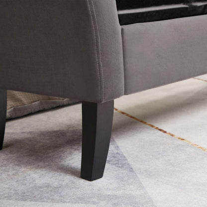 51.5" Bed Bench with Storage Grey Velvet - Streamdale Furniture