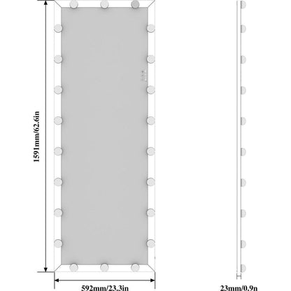 Hollywood Full Length Mirror with Lights Full Body Vanity Mirror with 3 Color Modes Wall Lighted Standing Floor Mirror for Dressing Room Bedroom Hotel Touch Control Pink 62.6"x23.3" - Streamdale Furniture