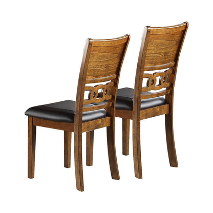 Set of 2 Upholstered Dining Chair in Walnut Finish