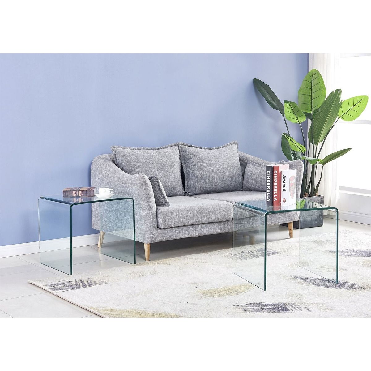 Small Clear Glass Side & End Table, Tempered Glass End Table Small Coffee Table