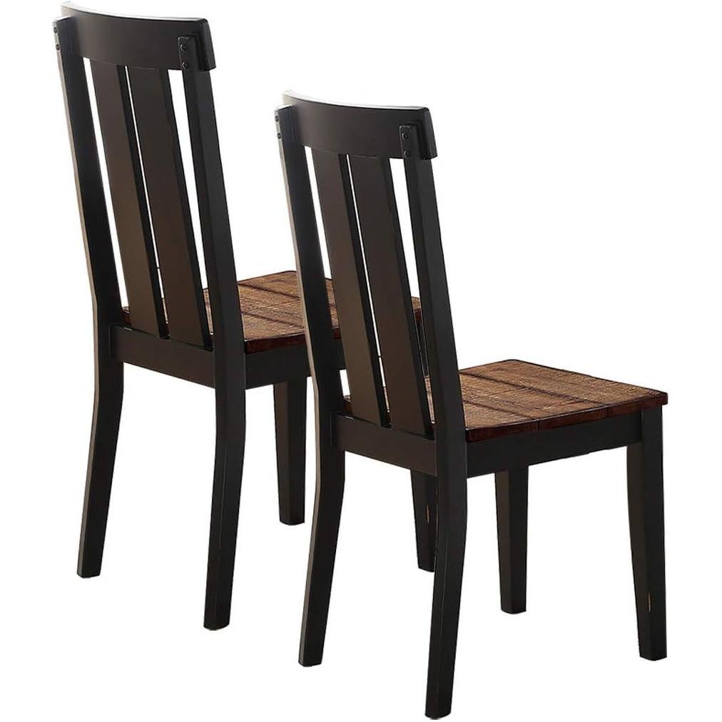 Natural Solid wood Dark Brown hues Set of 2 Chairs Dining Room Seatings Chair