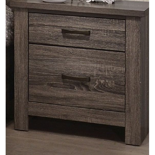 Natural Finish Striking Wooden Nightstand Bedside Table 2x Drawers Storage bedroom Furniture