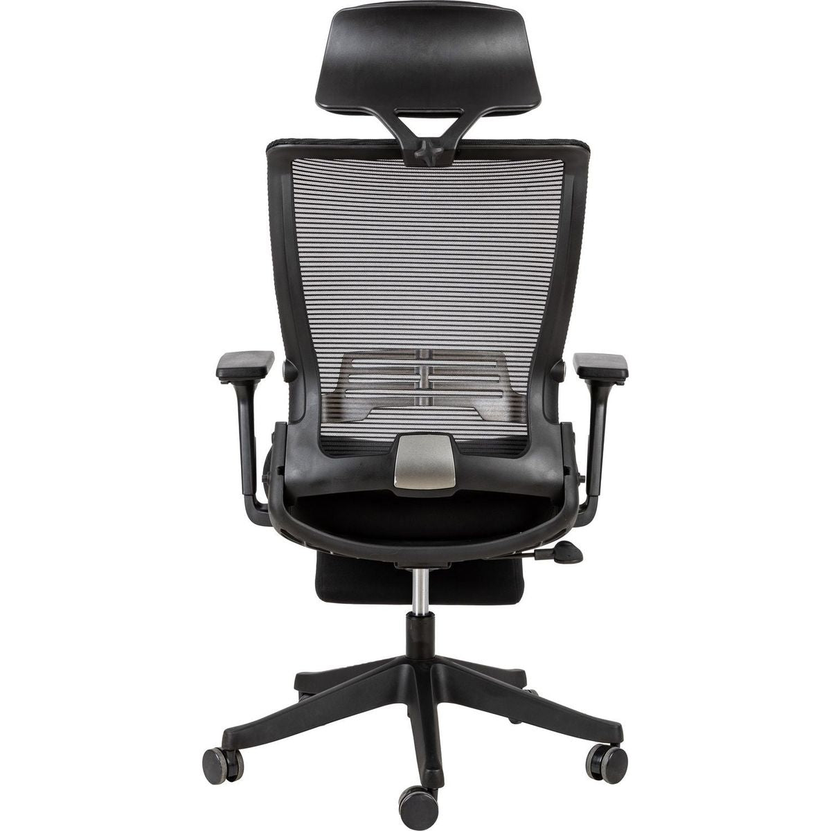 High Back Office Chair with 2d armrest and foot rest, tilt function max 128,Black