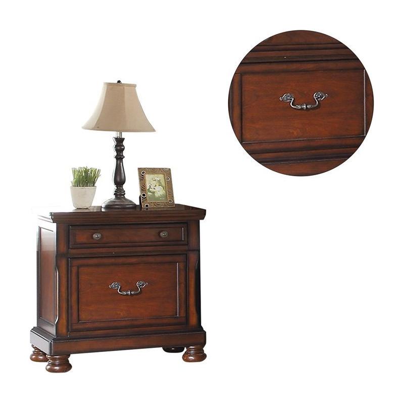 Traditional Formal Look Cherry Finish 1pc Nightstand Storage Space Bedside Table Plywood Veneer Bedroom Furniture