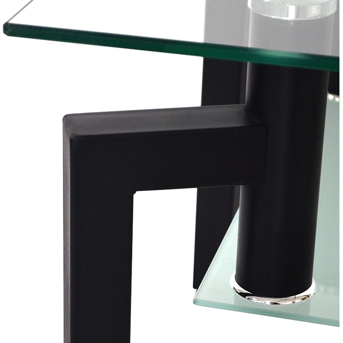 Rectangle Black Glass Coffee Table, Clear Coffee Table, Modern Side Center Tables for Living Room, Living Room Furniture