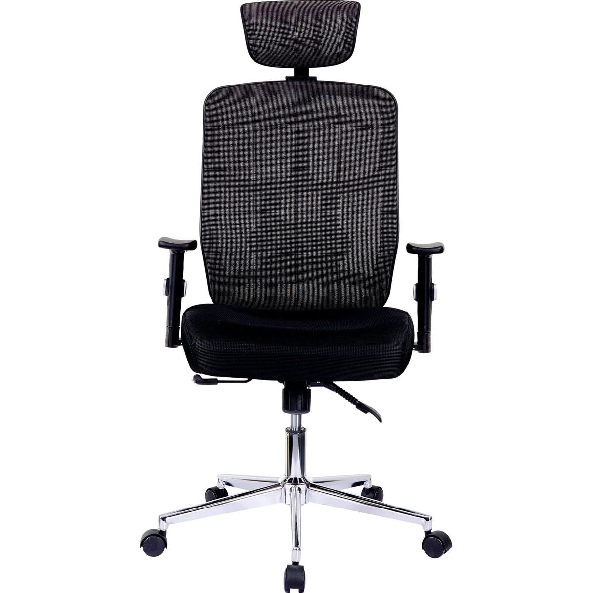 High Back Executive Mesh Office Chair with Arms, Lumbar Support and Chrome Base, Black