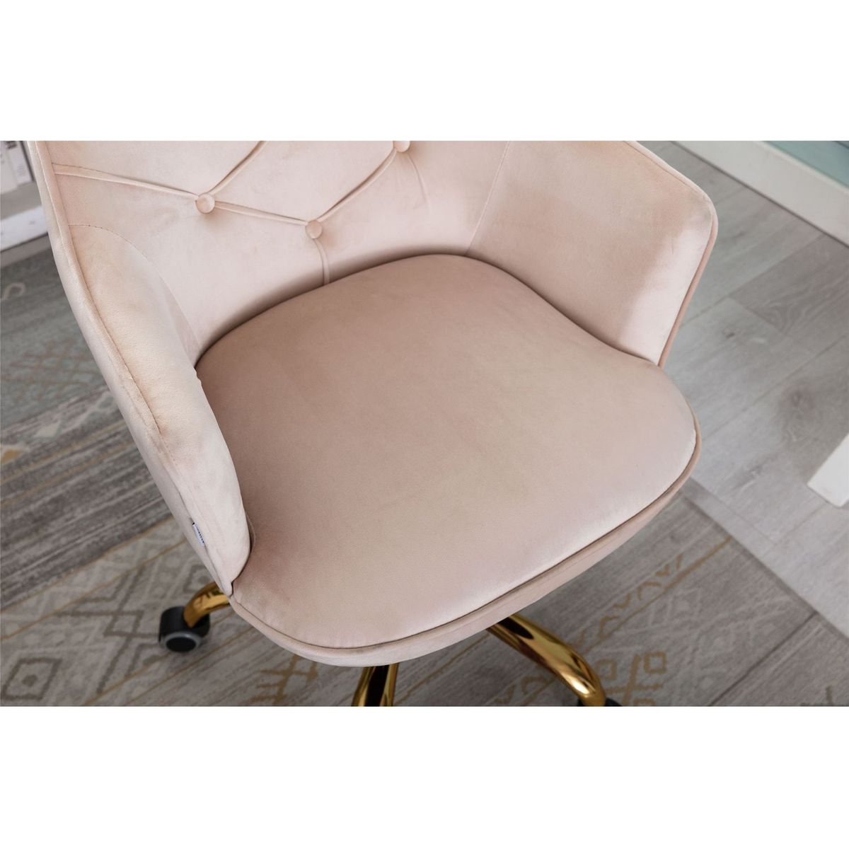 Velvet Swivel Shell Chair for Living Room, Office chair, Modern Leisure Arm Chair Beige