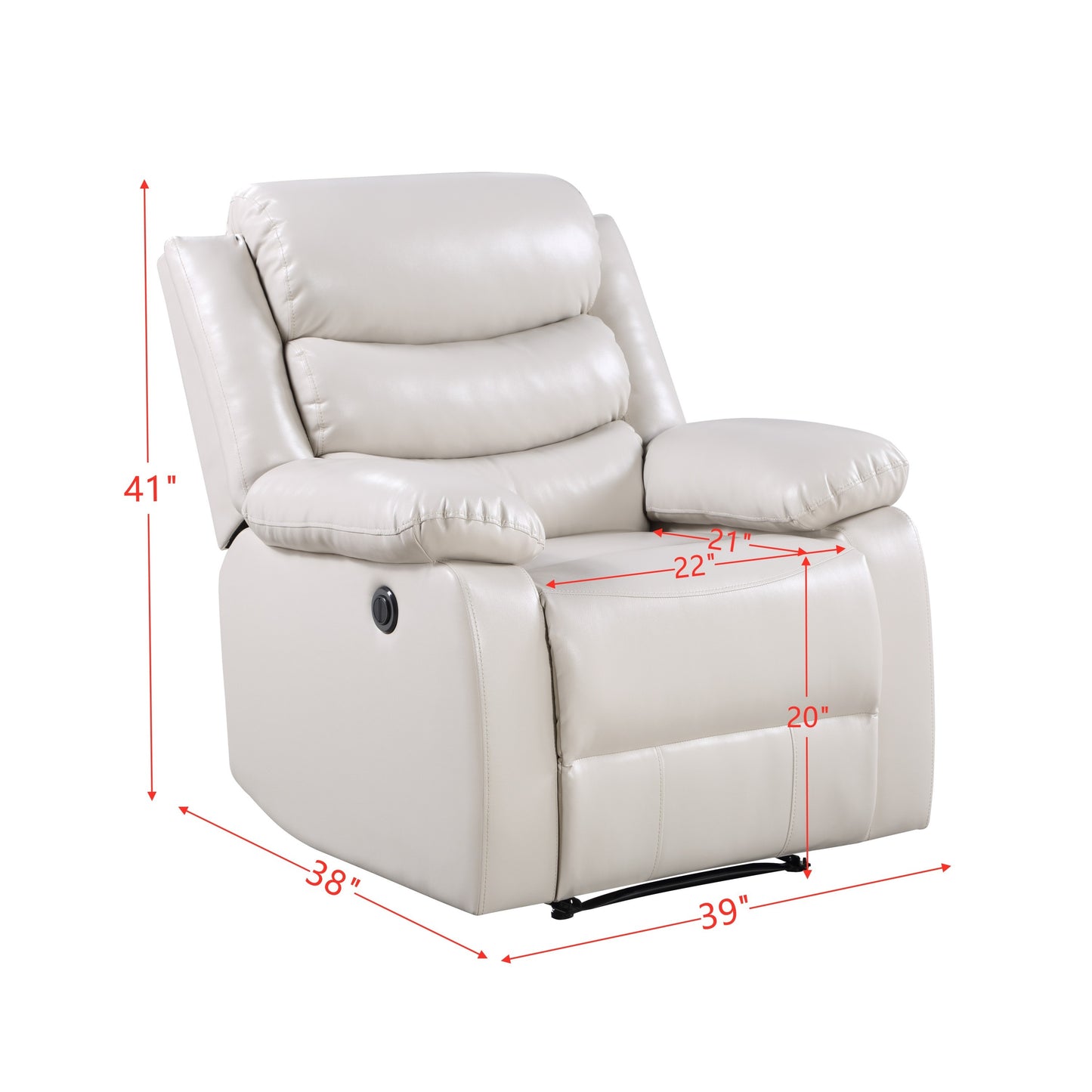 Eilbra Power Recliner, Beige PU