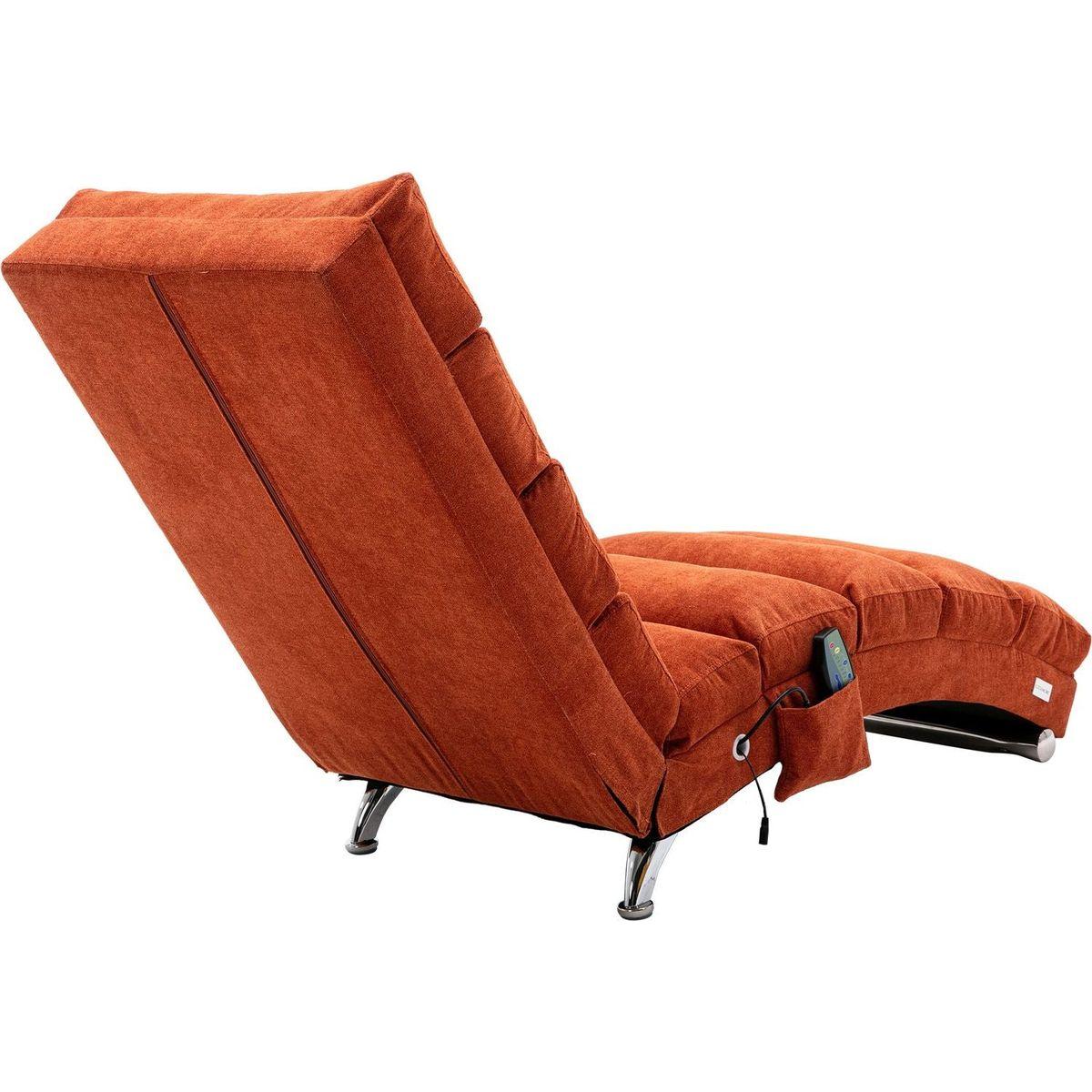 Linen Chaise Lounge Indoor Chair, Modern Long Lounger for Office or Living Room