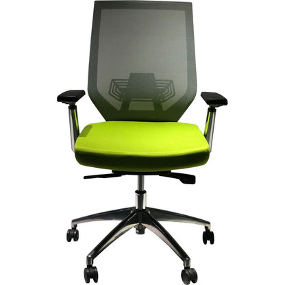 Adjustable Mesh Back Ergonomic Office Swivel Chair with Padded Seat and Casters, Green and Gray