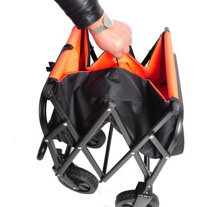 Folding Wagon Garden Shopping Beach Cart black+yellow
