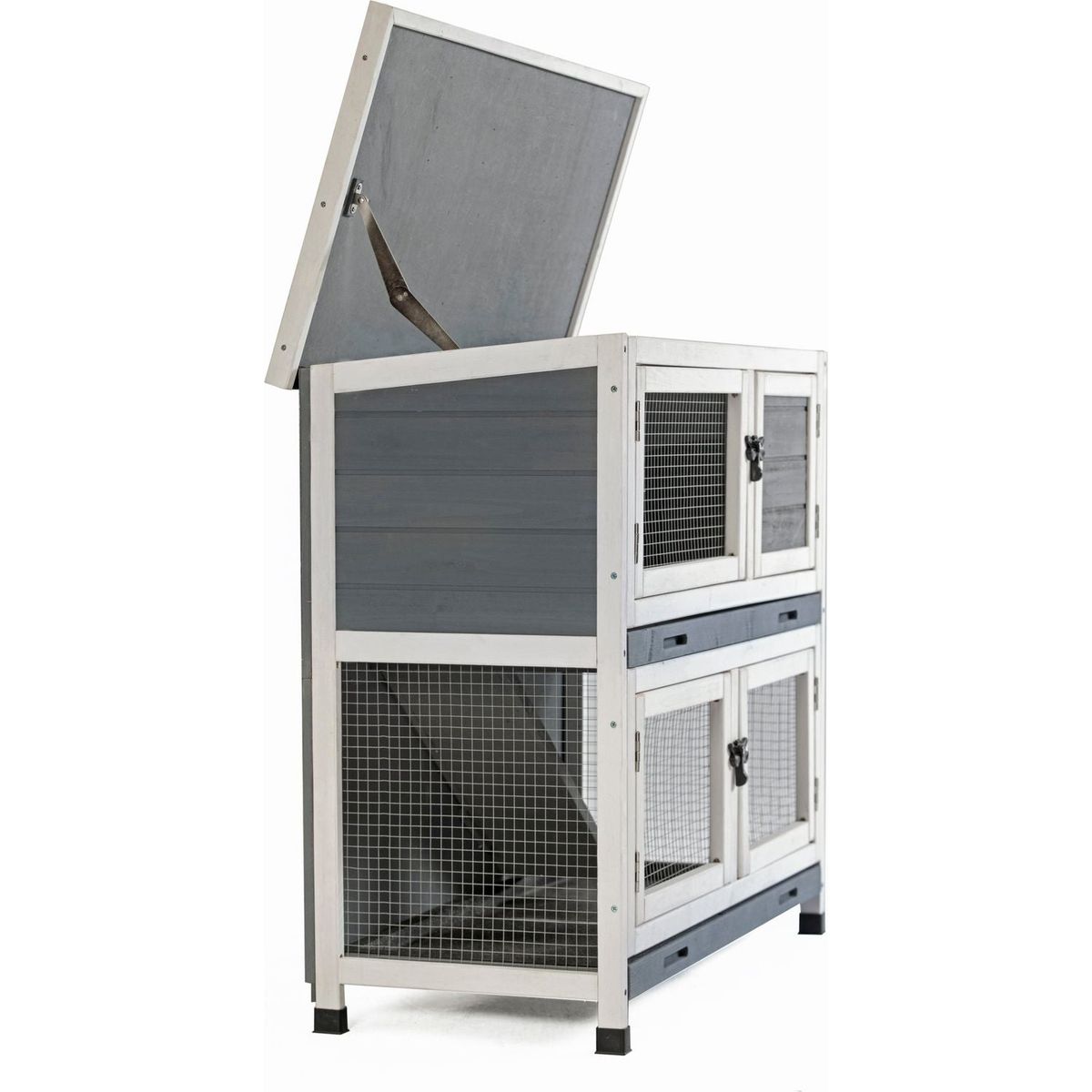 Two-layer indoors and outdoors wooden rabbit hutchesWooden Pet House Rabbit Bunny Wood Hutch House Dog House Chicken Coops Chicken Cages Rabbit Cage