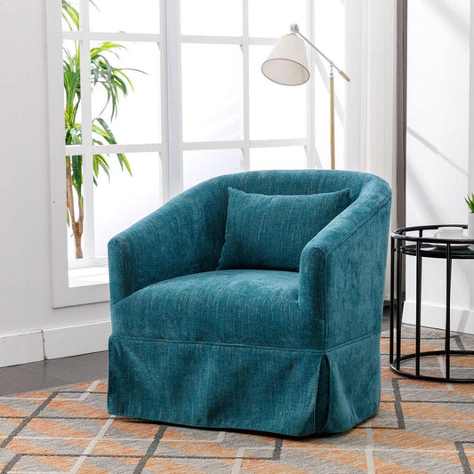 degree Swivel Accent Armchair Linen Blend Green