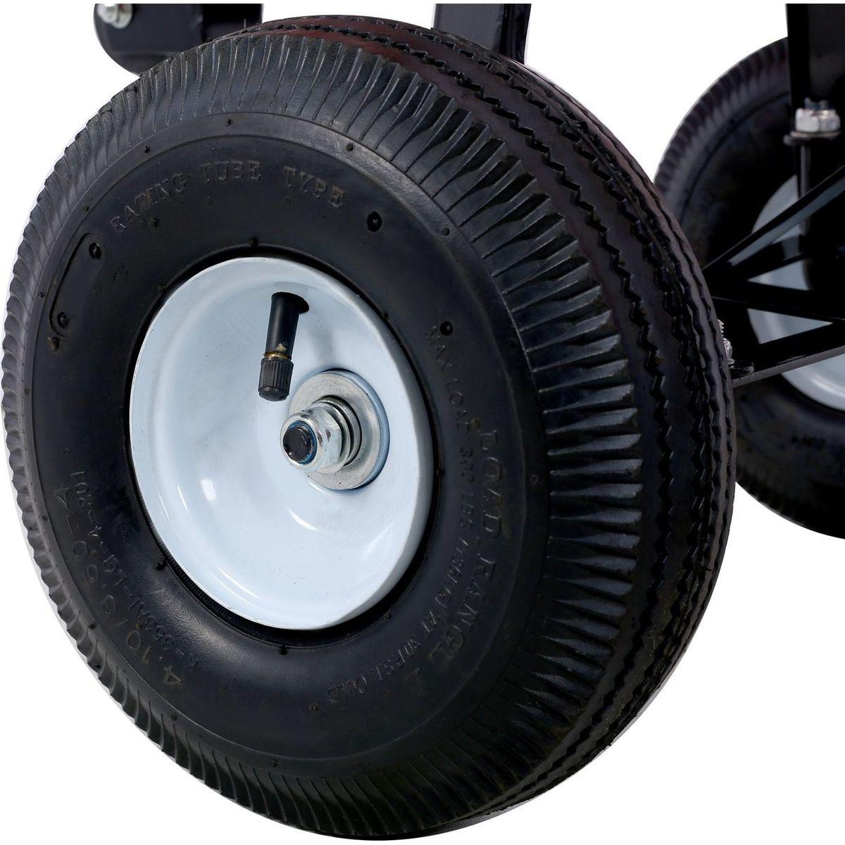 Steel Garden Cart, Steel Mesh Removable Sides, 3 cu ft, 550 lb Capacity, red