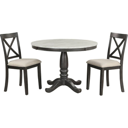 5 Pieces Dining Table and Chairs Set for 4 Persons, Kitchen Room Solid Wood Table with 4 Chairs