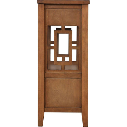 36" Farmhouse Pine Wood Console Table Entry Sofa Table with 4 Drawers & 1 Storage Shelf for Entryway Living Room Bedroom Hallway Kitchen (Brown)