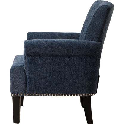 Accent Rivet Tufted Polyester Armchair, Navy Blue