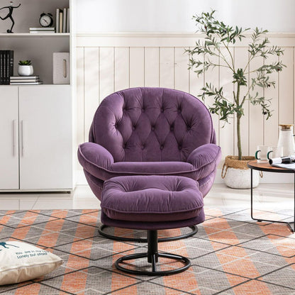 Accent chair TV Chair Living room Chair with Ottoman-PURPLE