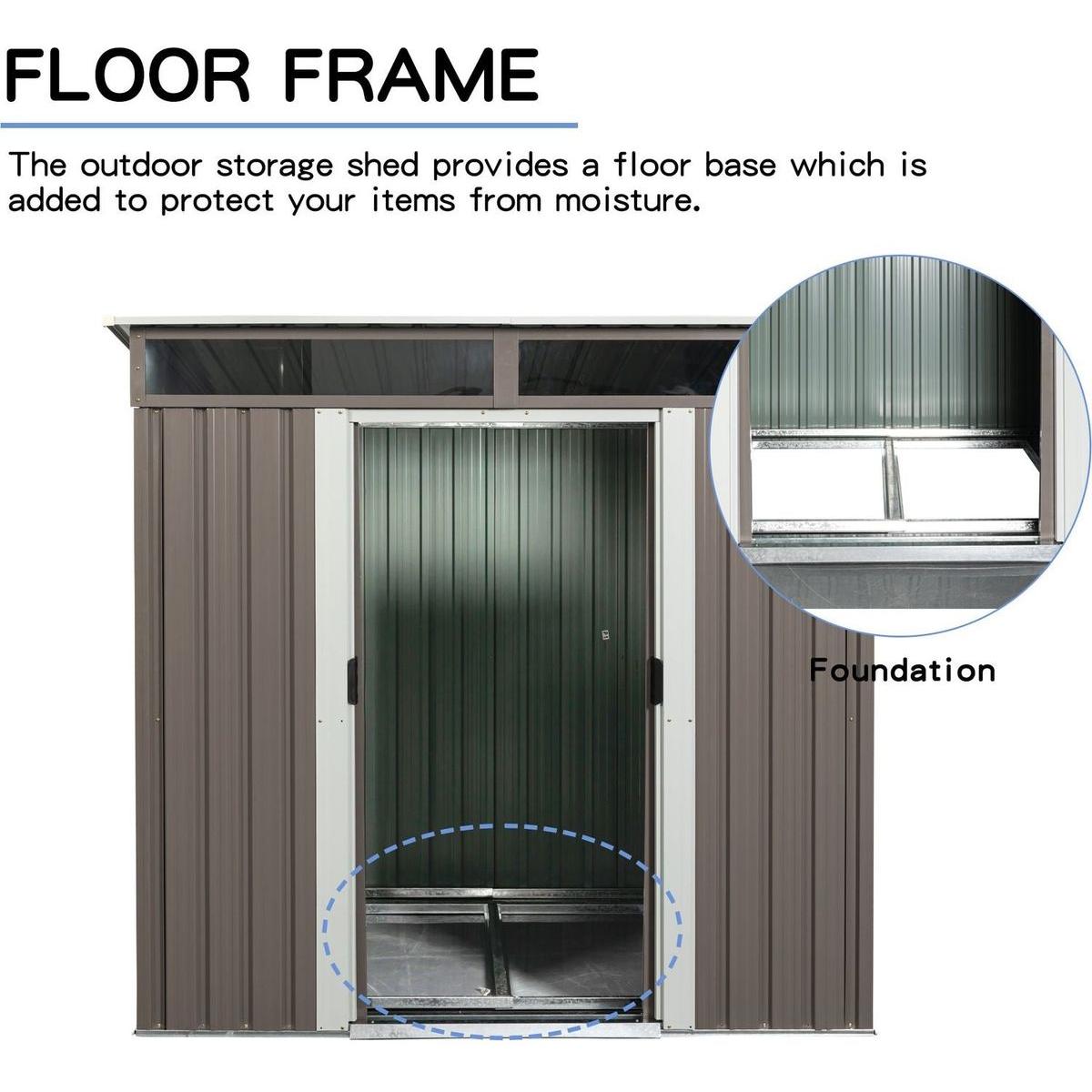 6ft x 5ft Outdoor Metal Storage Transparent plate