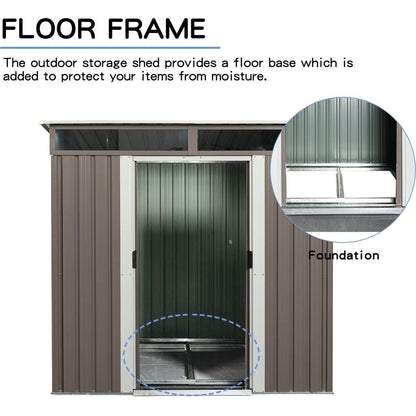 6ft x 5ft Outdoor Metal Storage Transparent plate
