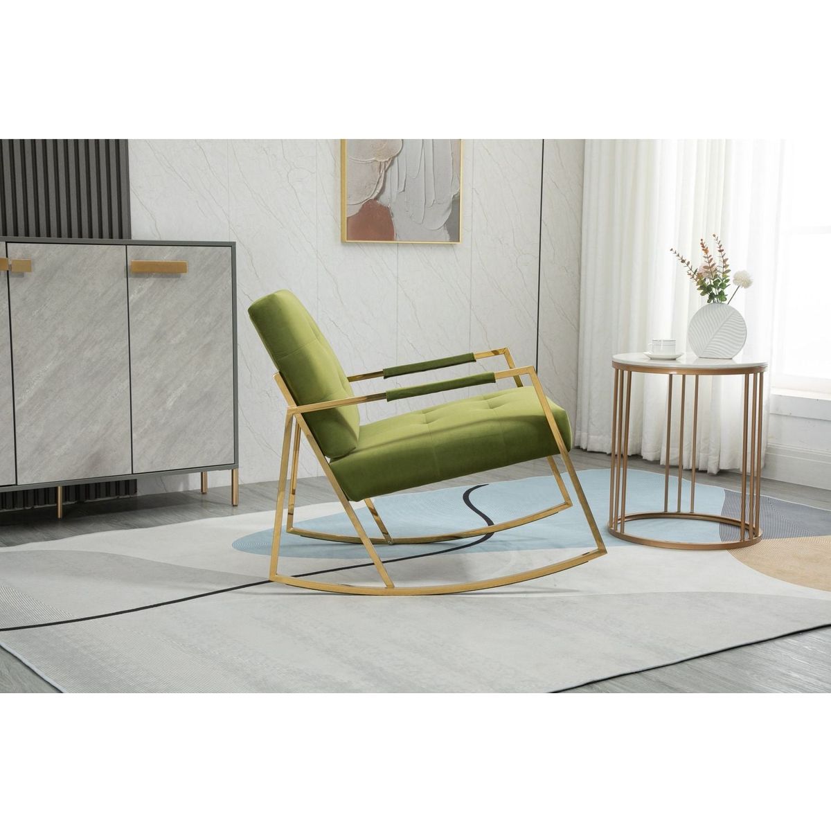 Accent Chair, leisure rocking chair with Stainless steel feet