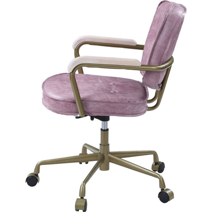 Siecross Office Chair in Pink Top Grain Leather