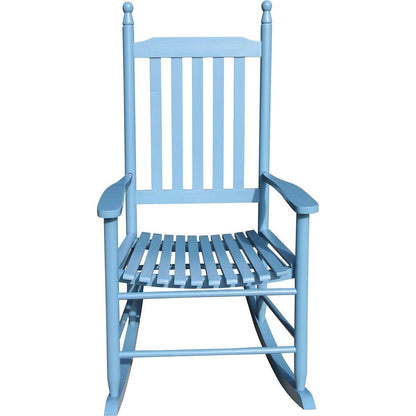 wooden porch rocker chair blue