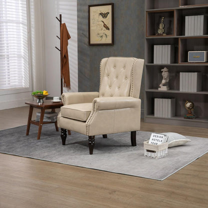 Wood Frame Armchair, Modern Accent Chair Lounge Chair for Living Room