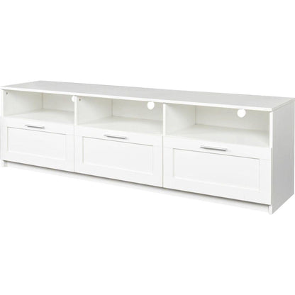 White modern minimalist TV cabinet 80 inch TV stand, open locker Living Room Bedroom