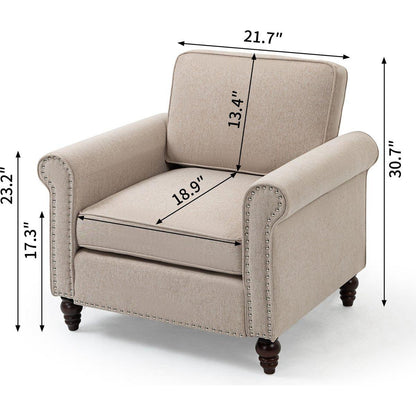 Modern Upholstered Accent Chair Armchair, Fabric Reading Living Room Side Chair,Single Sofa