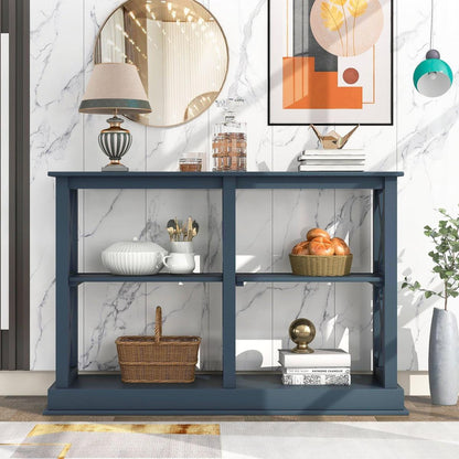 Console Table with 3-Tier Open Storage Spaces and " X"