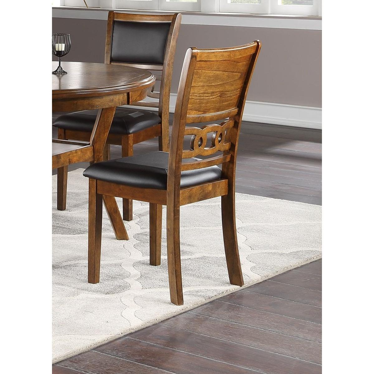 Dining Room Furniture Walnut Finish Set of 2 Side Chairs Cushion Seats Unique Back Kitchen Breakfast Chairs