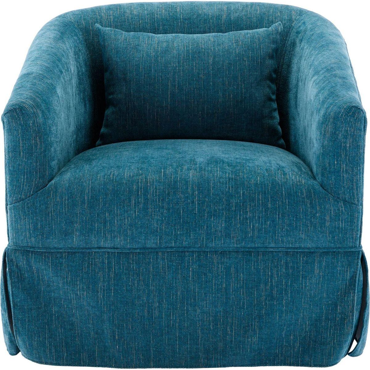 degree Swivel Accent Armchair Linen Blend Green