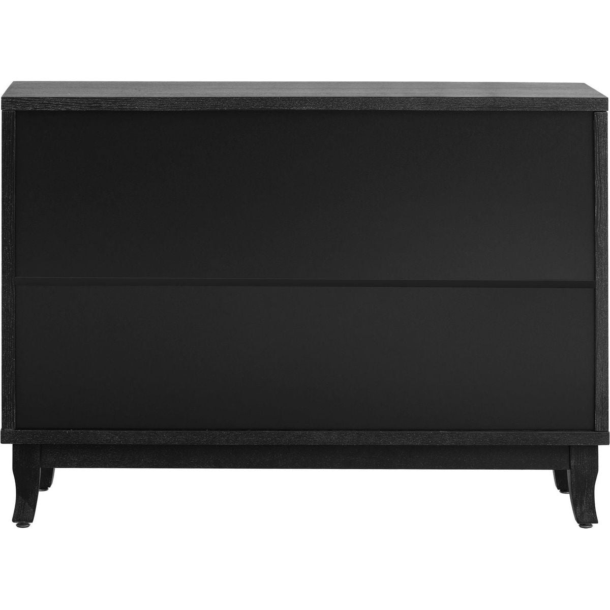 Sideboard with Glass Doors, 3 Door Mirrored Buffet Cabinet with Silver Handle for Living Room, Hallway, Dining Room (Black)