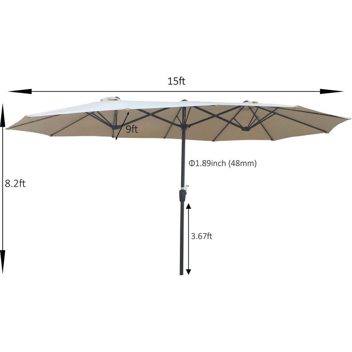 15x9Ft Double-Sided Patio Umbrella Outdoor Market Table Garden Extra Large Waterproof Twin Umbrellas with Crank and Wind Vents for Garden Deck Backyard Pool Shade Outside Deck Swimming Pool