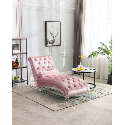 Leisure concubine sofa with acrylic feet - Streamdale Furniture