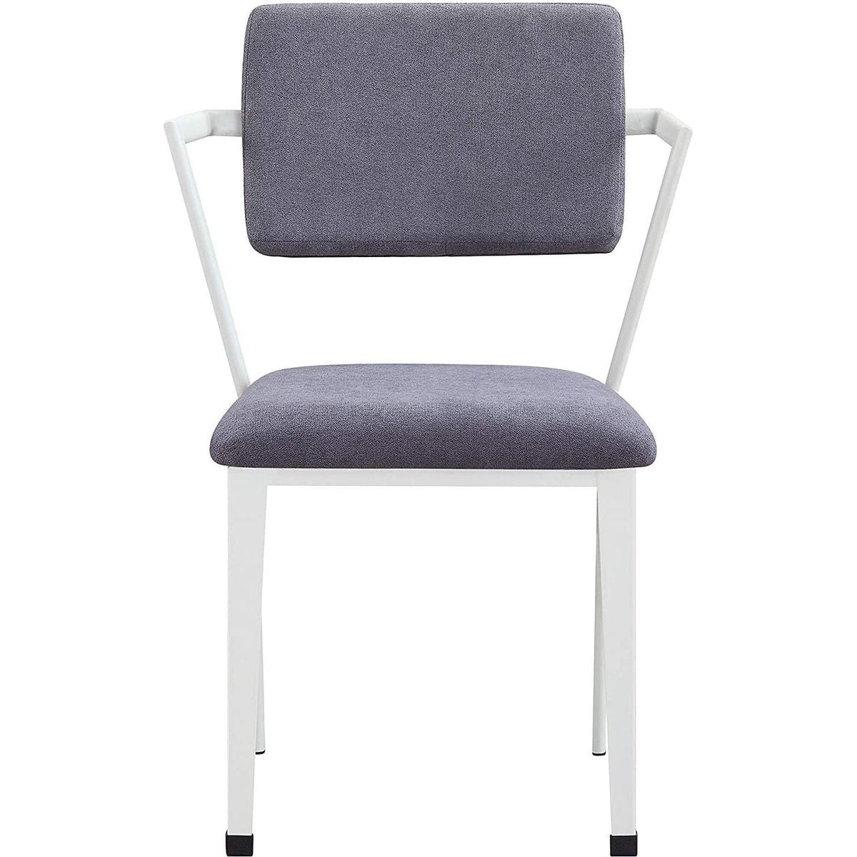 Cargo Dining Chair (Set-2), Gray Fabric & White (2Pc/1Ctn)