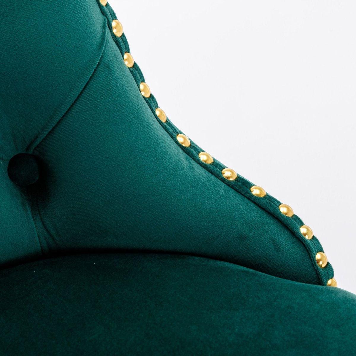 Golden Swivel Velvet Barstools Adjusatble Seat Height from 25-33 Inch, Modern Upholstered Bar Stools with Backs Comfortable Tufted for Home Pub and Kitchen IslandGreen, Set of 2)