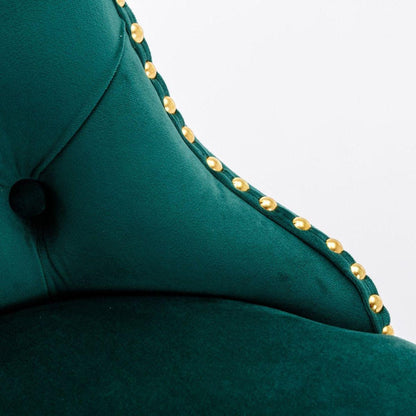 Golden Swivel Velvet Barstools Adjusatble Seat Height from 25-33 Inch, Modern Upholstered Bar Stools with Backs Comfortable Tufted for Home Pub and Kitchen IslandGreen, Set of 2)