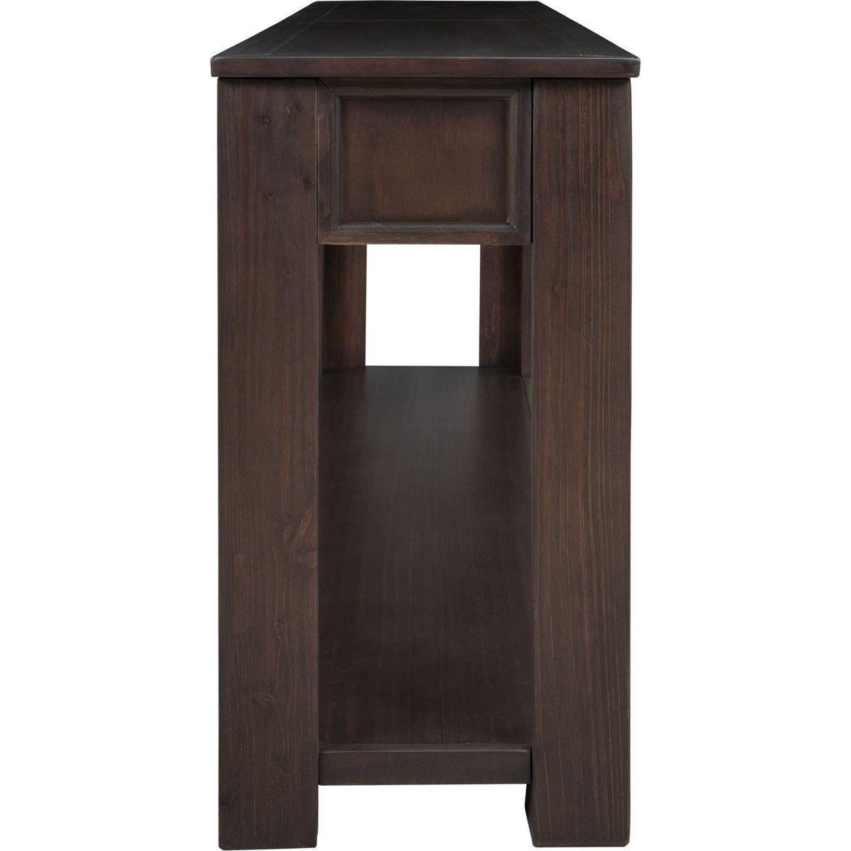 Console Table/Sofa Table with Storage Drawers and Bottom Shelf for Entryway Hallway (Espresso) - Streamdale Furniture